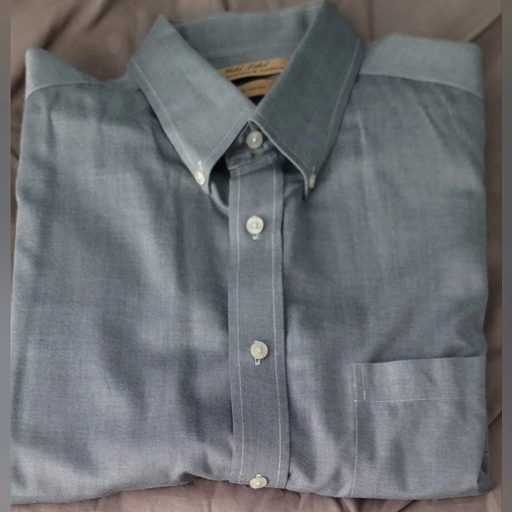 Roundtree & Yorke Gold Label Mens Gray Short Sleeve Shirt XL - Picture 9 of 9